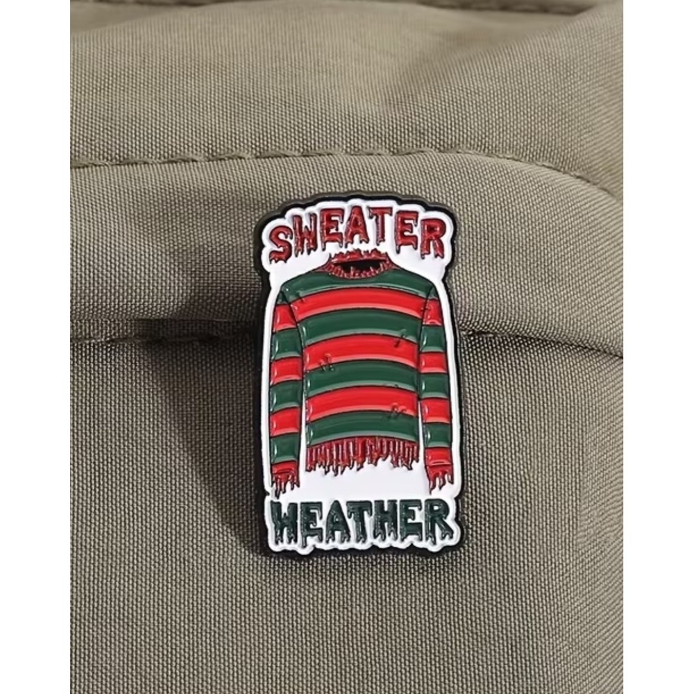 Sweater Weather Freddy Kruger Horror Movie Enamel Pin Striped Slasher